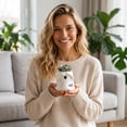 thumbnail image 7 of DefiDgd Cute Ghost Shaped Ceramic Succulent Planter Pot,Small Plant Flower Container for Halloween Indoor Tabletop Bedroom Living Room Balcony Farmhouse Home Decor(B), 7 of 7
