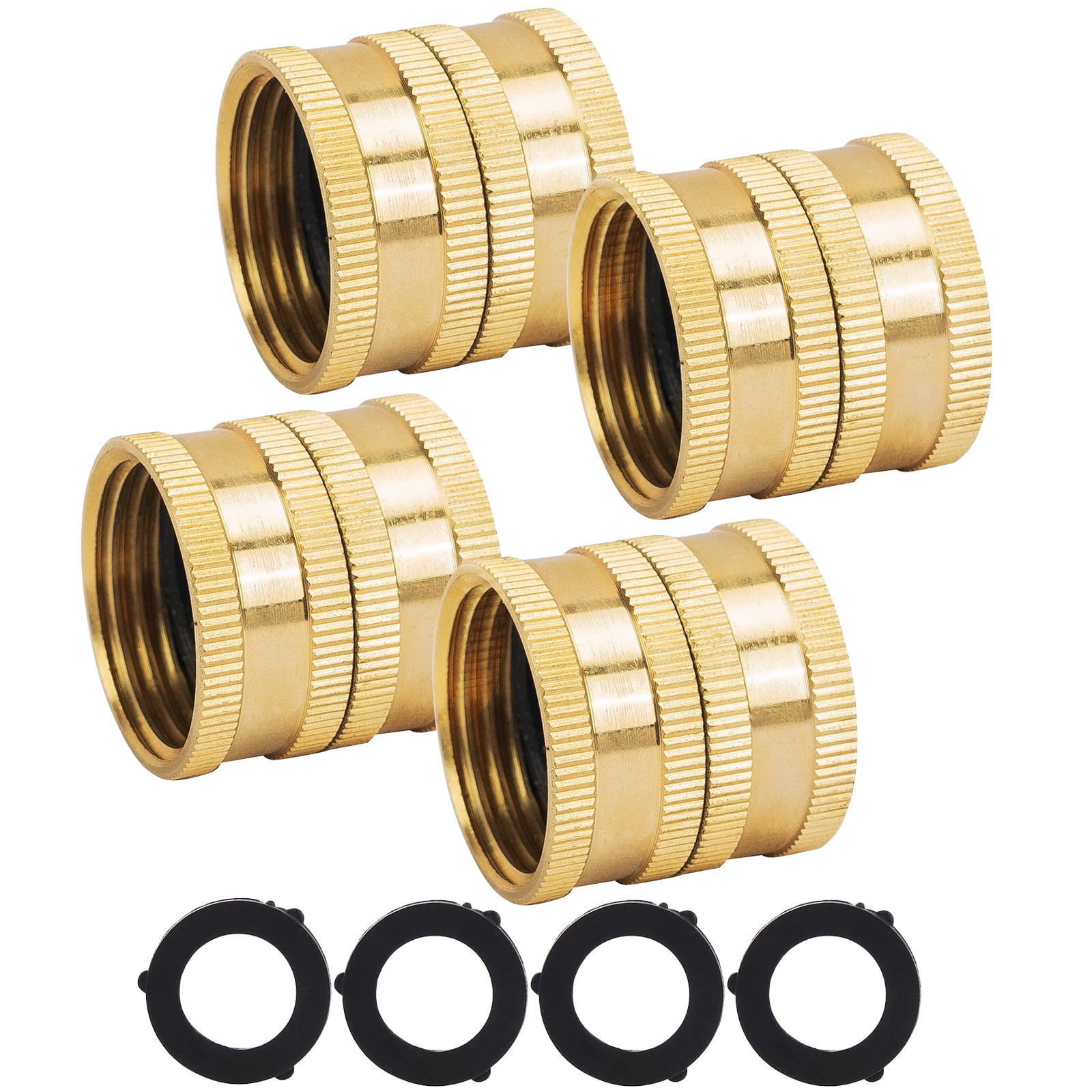 LANLIN Garden Hose Adapter, 4 Pack 3/4" Garden Hose Connector with Dual