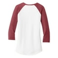 thumbnail image 6 of Mafoose Women Juniors Very Important 3/4-Sleeve Raglan T-Shirt Heathered Red/ White M, 6 of 6