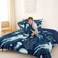 thumbnail image 4 of jejeloiu Watercolor Jellyfish Full Size Comforter Sets,Floral Underwater Bedding Comforter Set For Boys,Navy Blue,Navy Blue Reversible,3-Piece,1 Comforter and 2 Pillowcases, 4 of 7