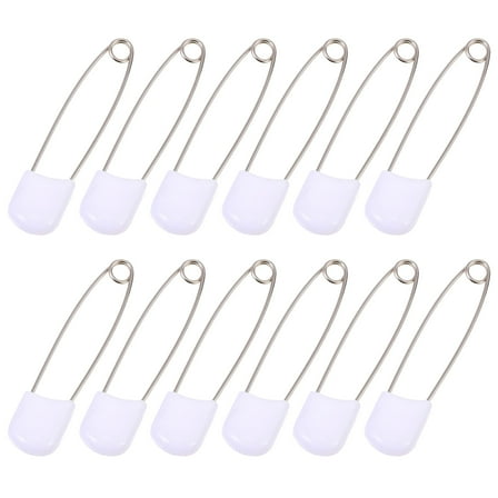 VANIDO 50 Pcs Diaper Pins Diapers Safety Plastic Alloy Quilting Heavy White Child