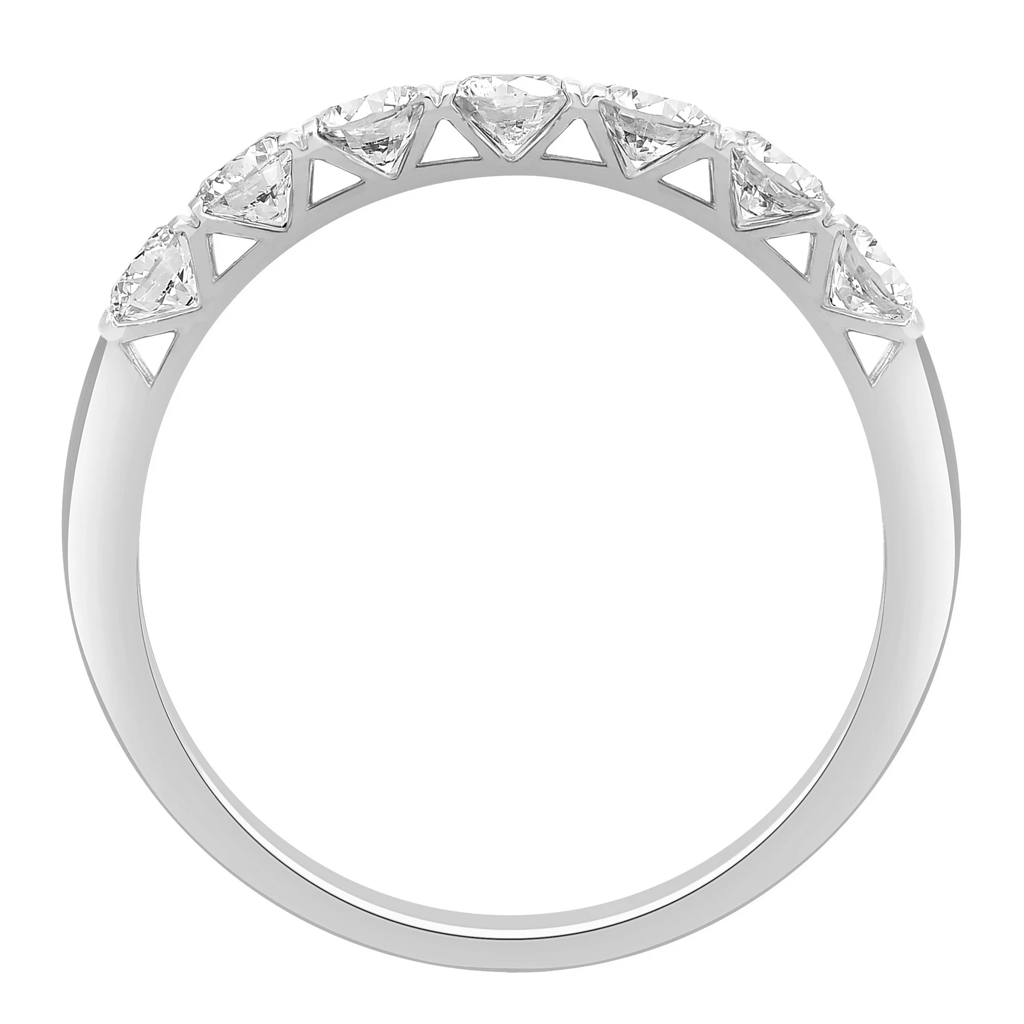 Unique Moments 1 Ct. Round Lab Grown Diamond Band in Sterling Silver Jewelry for Women(Size 5)