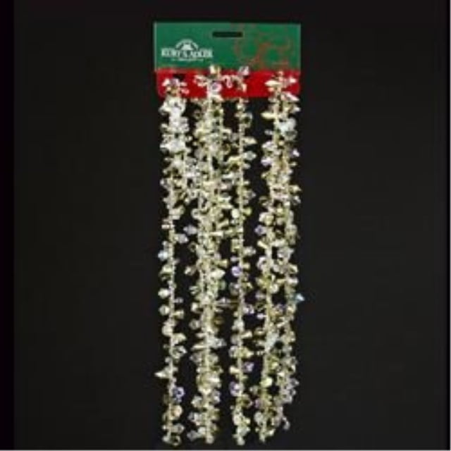 kurt adler gold and irridescent bead christmas tree garland (9 feet