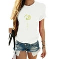 thumbnail image 1 of Daeful Hauts Imprimé Pissenlit T-Shirts Manches Courtes Dames Coupe Décontractée Col Rond Blanc TG, 1 of 4