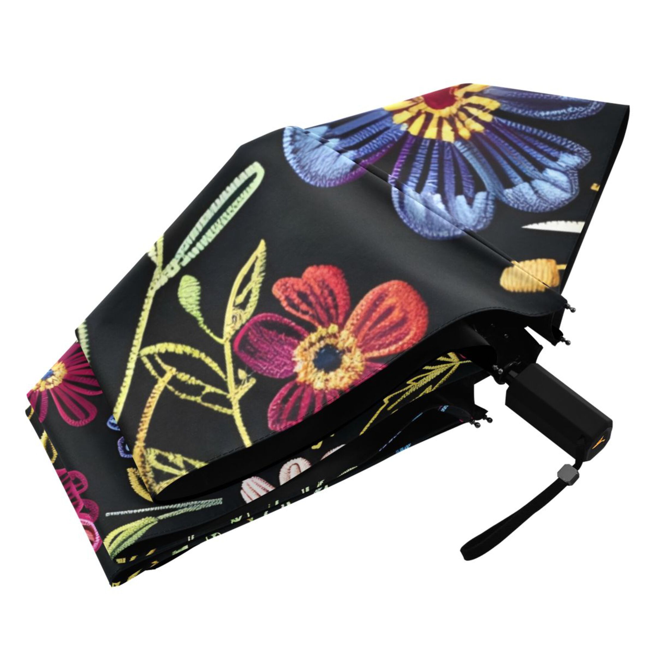 ALAZA Retro Flowers Vintage UPF 50+ Compact Folding Umbrella for Rain Travel Umbrella Packable