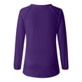 thumbnail image 4 of MHFRRA Camiseta Informal de Manga Larga con Cuello En V y Estampado Canadiense para Mujer Púrpura, 4 of 4