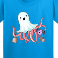 thumbnail image 4 of Inktastic Cute Ghost Octopus Trick or Treating with Bat Youth T-Shirt, 4 of 5