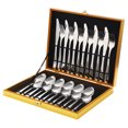 thumbnail image 1 of Lot de 24 couverts en acier inoxydable poli miroir de qualité supérieure - Utilisation polyvalente pour la maison, la cuisine, le restaurant - Avec boîte cadeau pour A Kuyhfg Bienvenido a Kuyhfg, 1 of 1