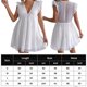thumbnail image 2 of Vestido De Las Señoras Vestido elegante de lunares Jacquard de verano para mujer Vestidos con cuello en V para cóctel Cgtredaw para Mujer Blanco T S, 2 of 7