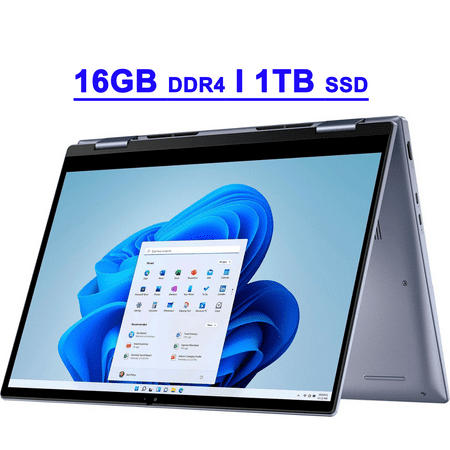 Dell Inspiron 14 7435 Premium 2-in-1 Laptop 14" FHD+ ComfortView Touchscreen AMD 8-core Ryzen 7 7730U Processor 16GB DDR4 1TB SSD Backlit Fingerprint FHD Webcam ExpressCharge Win11 Blue