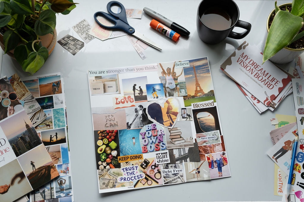 My Dream Life Collection Vision Board DIY Kit, All-in-One Goal and Manifestation Board for Career, Health, Wealth and Growth
