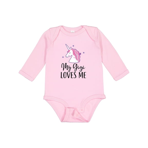 Inktastic My Gigi Loves Me Unicorn Girls Girls Long Sleeve Baby Bodysuit