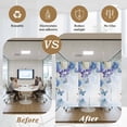thumbnail image 6 of Blue Purple Floral Window Privacy Film, Ombre Butterflies Modern Art Spring Static Cling UV Sun Blocking Tint Film Heat Control Windows Films for Bedroom Bathroom, Window Stickers 23.6"x59", 6 of 8