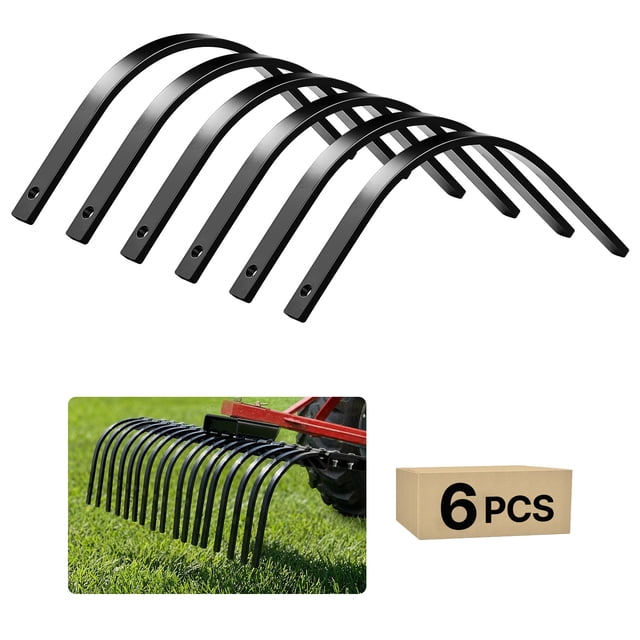 VEVOR Dents de Râteau à Roche, Lot de 6 1 Pouces x 5/16 Pouces Dents de Râteau Paysager à Boulon de Remplacement, un Trou de Boulon, Pièces de Rechange pour Râteaux à Gravier en Acier Haute Résistance et Traité Thermiquement