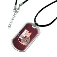 thumbnail image 2 of Grumpy Sphynx Cat Neko With Dragon Tattoo Military Dog Tag Pendant Necklace with Cord, 2 of 4