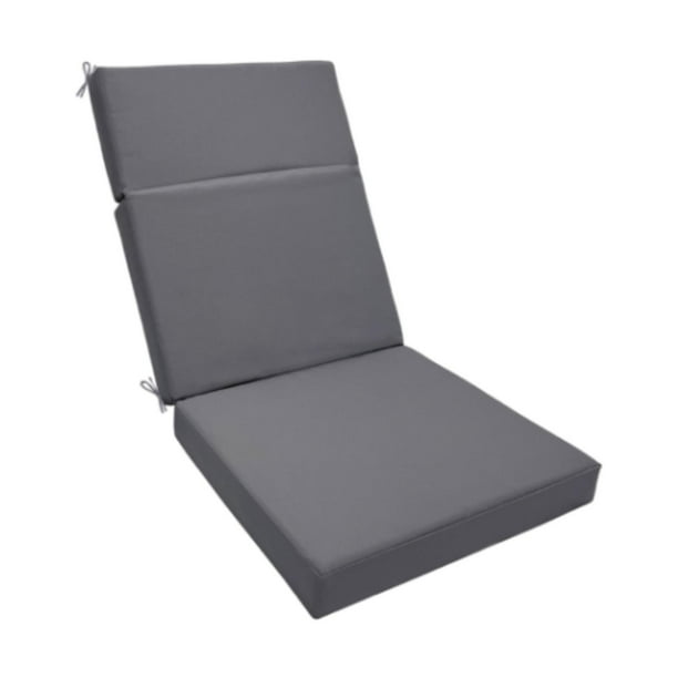 Cojín para silla de patio, cojín para mecedora, acolchado grueso de repuesto con respaldo Gris oscuro