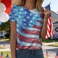 thumbnail image 5 of Linfrsh Fourth Of July Tops for Women 4th of July Shirts for Women America Printed Tshirt Patriotic Vintage USA Tee Tops(Blue,2XL), 5 of 7
