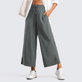 thumbnail image 6 of MLDRA Pants for Women Wide Leg Cropped Sweatpants High Waisted Lounge Yoga Pants with Pockets Baggy Casual Travel Work Everyday Comfort 2025 Fall Grey Sage, 6 of 7