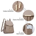 thumbnail image 3 of Mochila KKXIU de piel acolchada a la moda para mujer, color caqui, 3 of 7