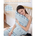 thumbnail image 5 of Blue Striped Coastal Pillow Cases Cal King Size, Smooth Satin Pillowcase for Hair and Skin, Nautical Beach Starfish Shell Decorative Cooling Bed Pillow Covers with Zipper, 20x40 Inches, 5 of 5