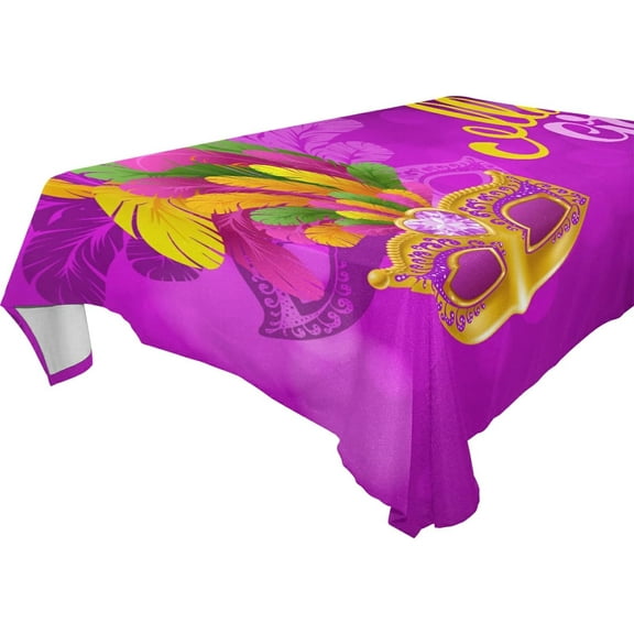 SKYSONIC Mardi Gras Tablecloth Waterproof Washable Polyester Square Table Cover Durable Tablecloth for Kitchen Dining Table Party Decor (60 X 60 Inch)