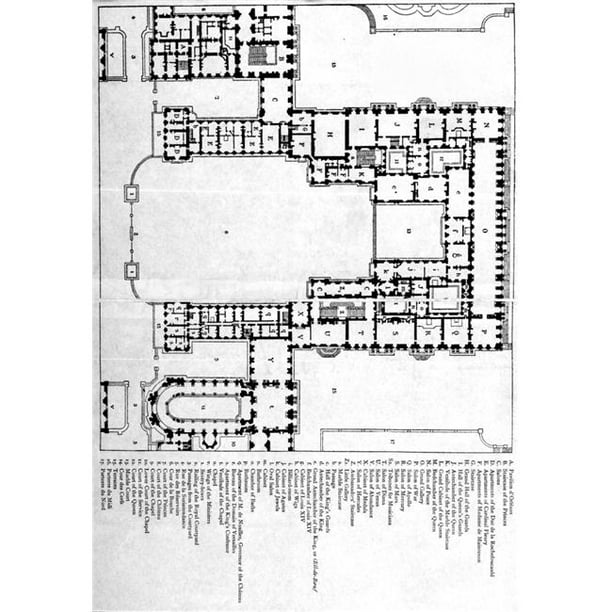 Plan Of First Floor Of Chateau Of Versailles During Reign Of Louis Xiv Poster Print 44 12 X 18 Walmart Com