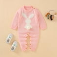 thumbnail image 3 of 0-24M Infant Baby Girls Boys Knitted Romper Rabbit Snowsuit Bodysuit Overalls for Toddler Fall Winter, 3 of 5