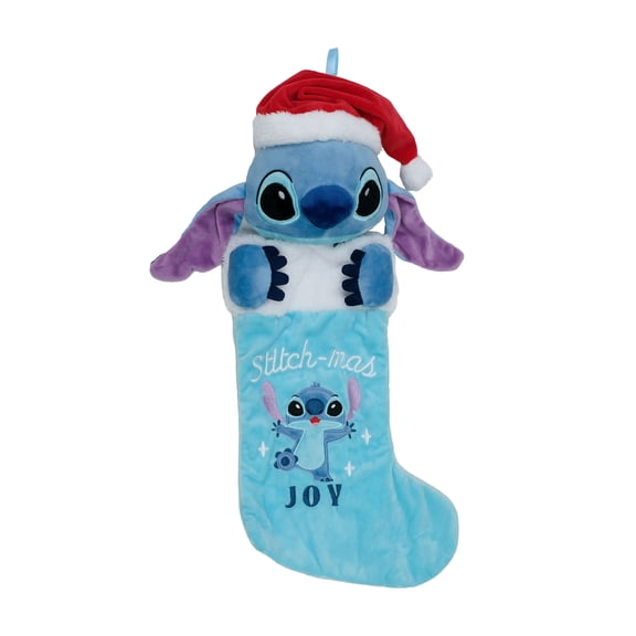 Disney Lilo & Stitch 3D Plush Christmas Stocking, Blue, 20 Inches Tall by Ruz