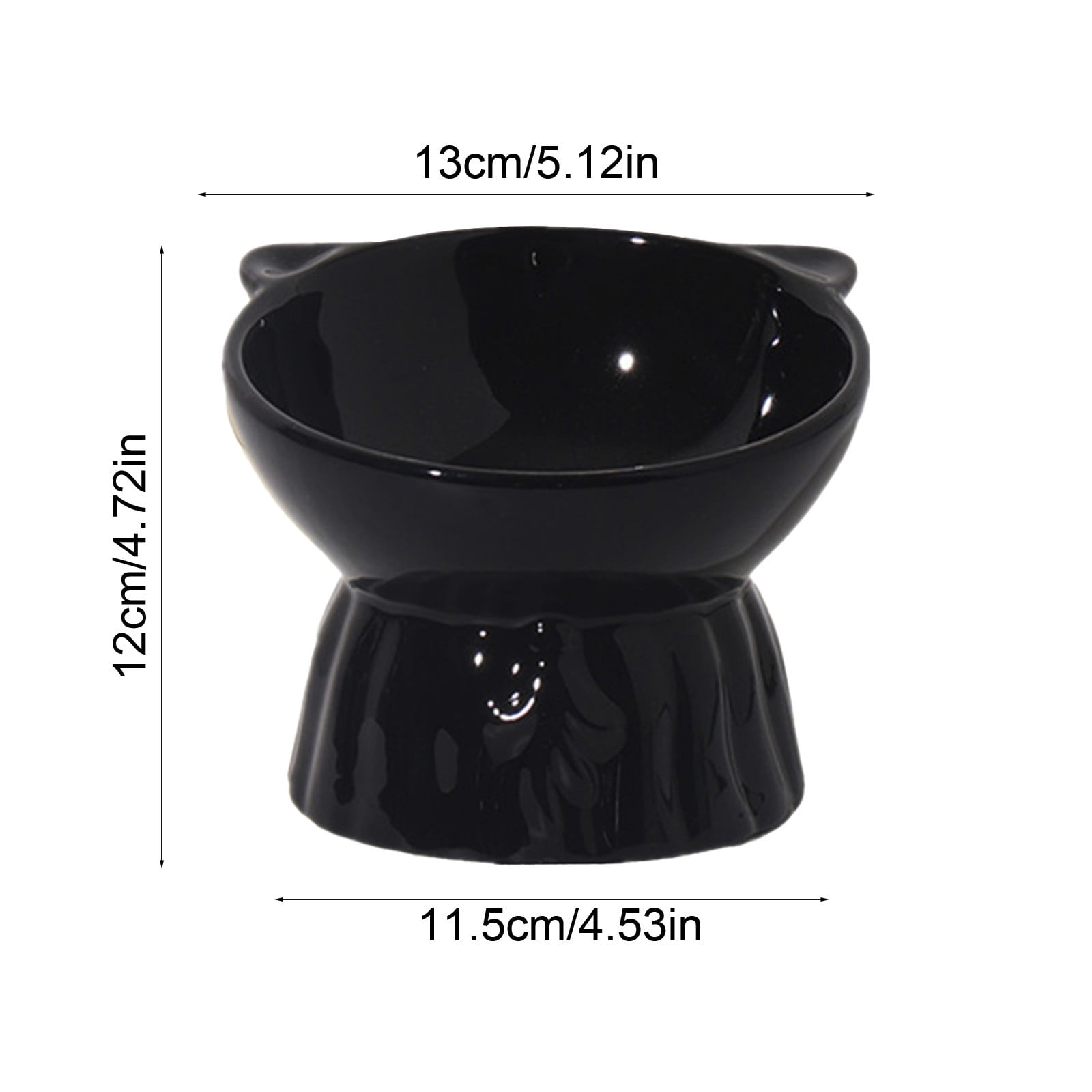 Lunxisen 1 Pcs Elevated Cat Food Bowl, Ceramic Raised and Tilted Water Bowl, Anti Vomiting and Protect Pets' Spines Dishes for Small Dog, Fat Faced Cat, Kitten