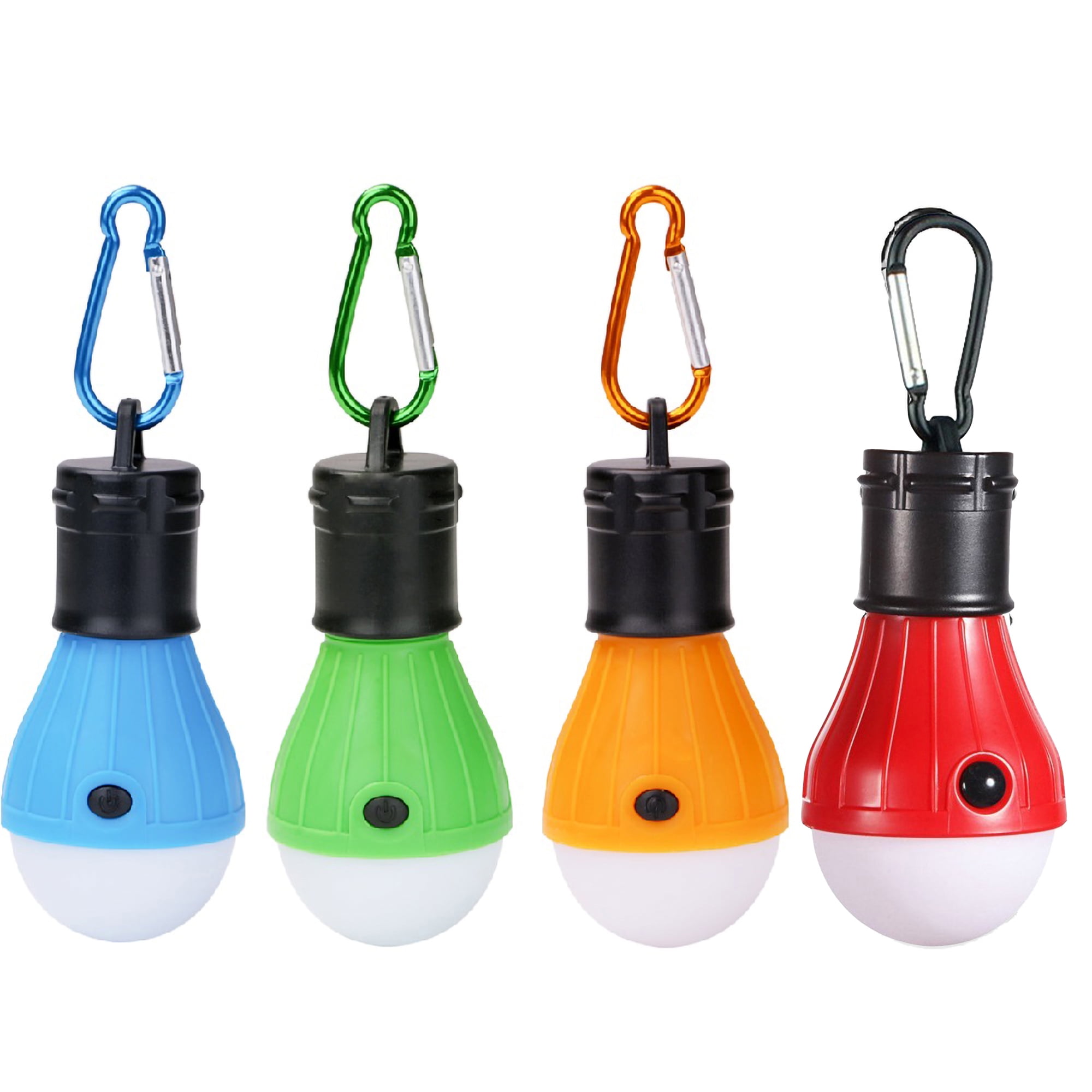 4 Pack 3 LED Portable Bright Camping Tent Light Bulb Hanging Lantern
