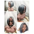 thumbnail image 4 of Hair Natural Mixed Blue and Gary Bob Wig Bob Synthetic Wigs for Women Gray Hair Wigs for Women Bob Hairstyles Gray Hair, 4 of 5