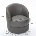 thumbnail image 3 of Noble House Leather Swivel Accent Chair, 360° Spin Mid-Century Modern Lounge Chair for Living Room, Gray, 3 of 6
