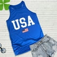 thumbnail image 5 of KBZDBZC Women's Tank Tops Women's Summer Round Neck Independence Day Usa Flag Printed Sleeveless T Shirt Loose Tank Top Tank Top Womens Tank Tops Loose Fit Womens Summer Tops(Blue,XS), 5 of 5