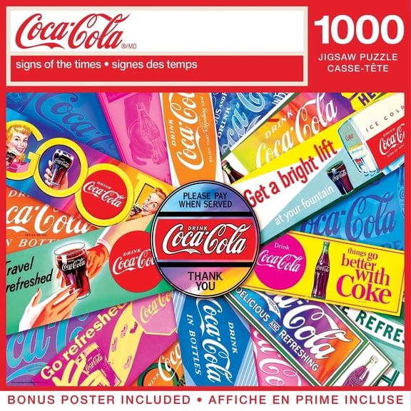 MasterPieces Coca-Cola Jigsaw Puzzle, 1000-Piece Signs of the Times Puzzle, 19.25 x 26.75 Inches