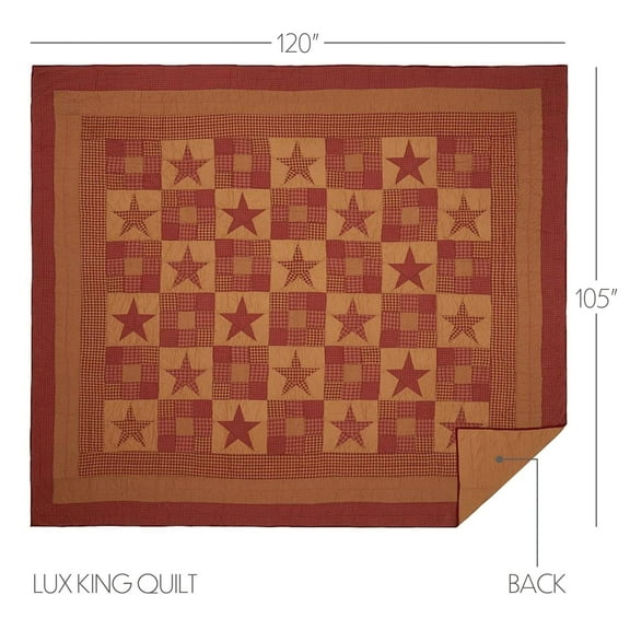 Ninepatch Star Luxury King Quilt 120Wx105L