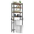 thumbnail image 4 of Biemlerfn Over The Toilet Storage Shelf, 4-Tier Wooden Bathroom Organizer Adjustable Saver Space Rack with Toilet Paper Holder, Vintage Brown, 4 of 13