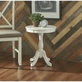thumbnail image 2 of Powell Palmetto Round Pedestal Indoor Accent Side Table, 22" Tall, White, 2 of 5