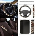 thumbnail image 3 of KUIFORTI Cow Print Car Seat Covers and Steering Wheel Cover and Seat Belt Covers 15 Pack Automotive Interior Accessories Seat-Covers-and-Accessorie, Easy to Install, 3 of 7