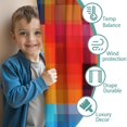 thumbnail image 3 of Blackout Kids Curtains,Colorful Rainbow Checkered Pattern Childrens Insulated Curtains Set Of 2,Bedroom Essentials,Toddler Room Decor 52"x84", 3 of 5