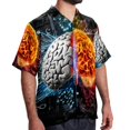 thumbnail image 2 of Mathematical Engineering Men's Hawaiian Poplin Casual Printed Button Down Short Summer Beach Shirts, Unisex, 2 of 6