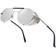 thumbnail image 1 of Gafas de sol polarizadas vintage redondas estilo Mercury con marco plateado, protección para anteojos retro, marco de metal, 1 of 5