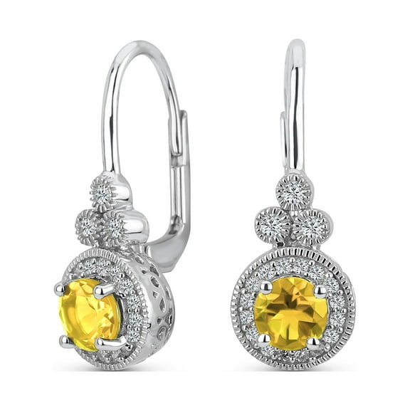 Bling Jewelry Womens Classic Art Deco Dangle Gemstone Earrings with Purple Amethyst Sterling Silver