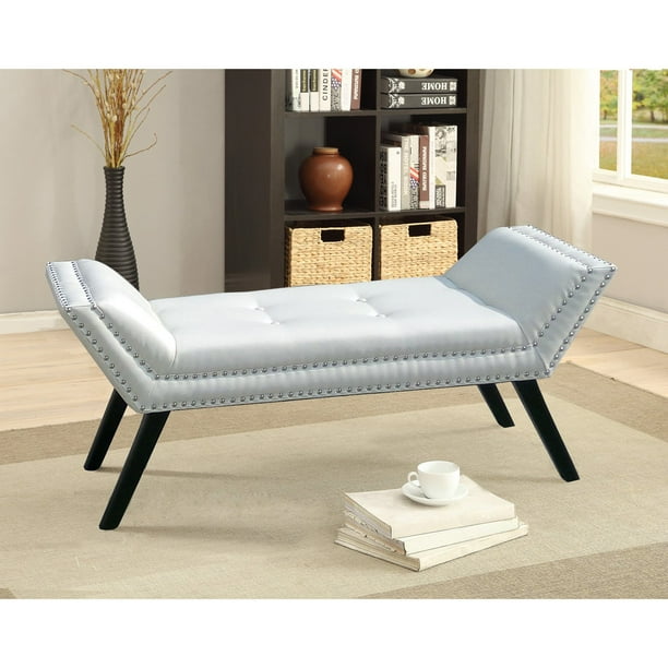 Baxton Studio Tamblin White Faux Leather Upholstered Ottoman Bench