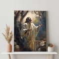 thumbnail image 4 of P&L Art Framed Canvas Wall Art - 16"x20" Calming Praying Jesus in Wooded Glow - Serene Faith Decor for Living Room Quiet Corner, 4 of 9