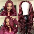 thumbnail image 4 of Dengmore Wig Women's Wine Red Long Curly Hair Large Wig Headcover 26.7 Inch Heat Resistant Synthetic Fiber with Stretchy Lace & Adjustable Elastic Bands, 4 of 8