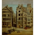 thumbnail image 3 of Nicolas Jean-Baptiste Raguenet 15x16 Black Modern Framed Museum Art Print Titled - The Cabaret the Notre-Dame Image, Place De Greve, Current Place De L'Hotel De Ville (1751), 3 of 5