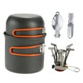 thumbnail image 1 of Equipo de camping al aire libre Senderismo Utensilios de cocina con Mini Estufa de encendido piezoeléctrico para acampar Mochilero Cocinar Juego de ollas de picnic Juego de cocina con tenedor y cuchar Romacci Equipo de camping, 1 of 7