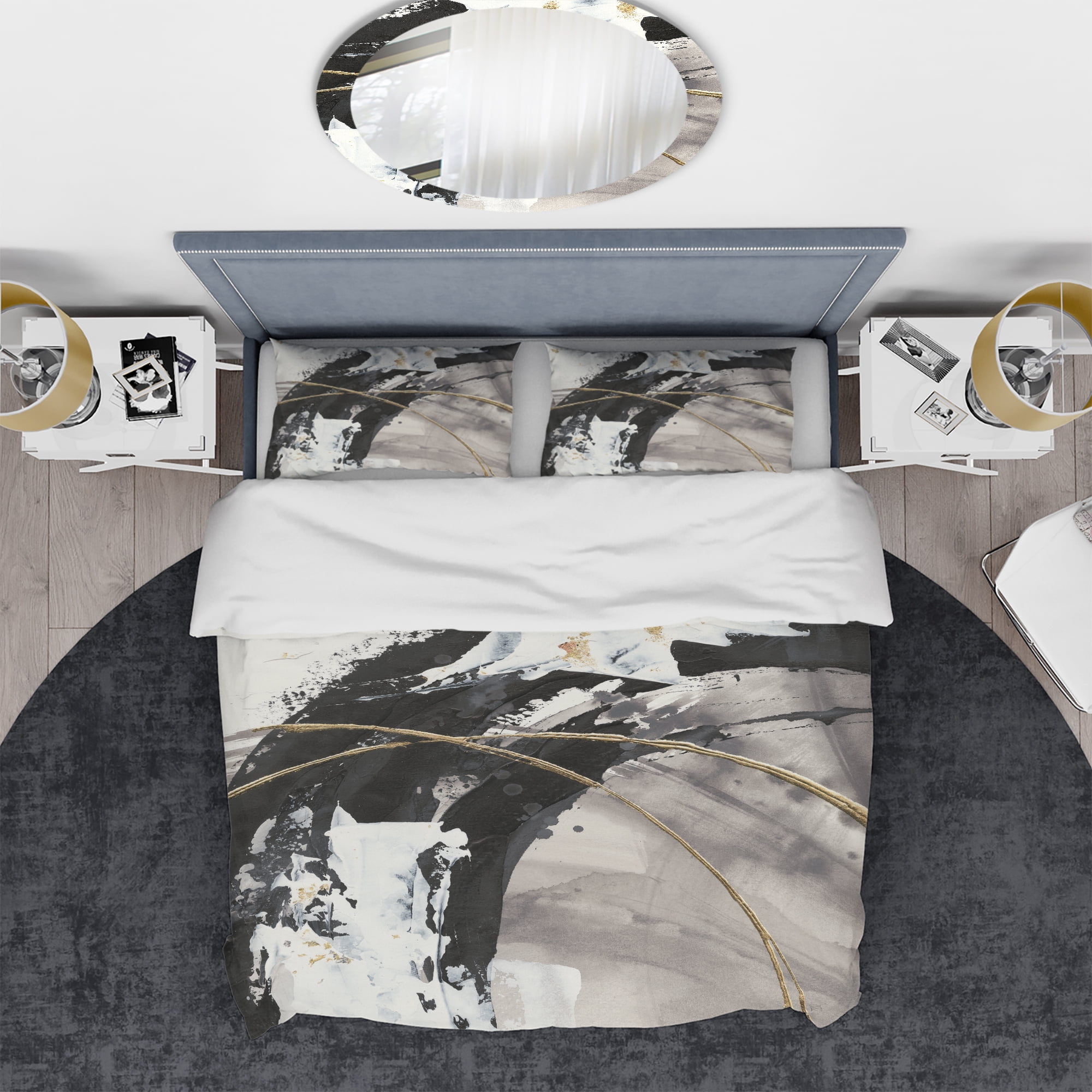 Designart 'Glam Painted Arcs I' Glam Duvet Cover Set