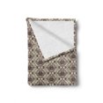thumbnail image 2 of Damask Soft Flannel Fleece Blanket, Abstract Flourish Curvy Frames and Swirly Motifs Exotic Lotus Ornament, Cozy Plush for Indoor and Outdoor Use, 50" x 60", Chestnut Brown and Beige, by Ambesonne, 2 of 6