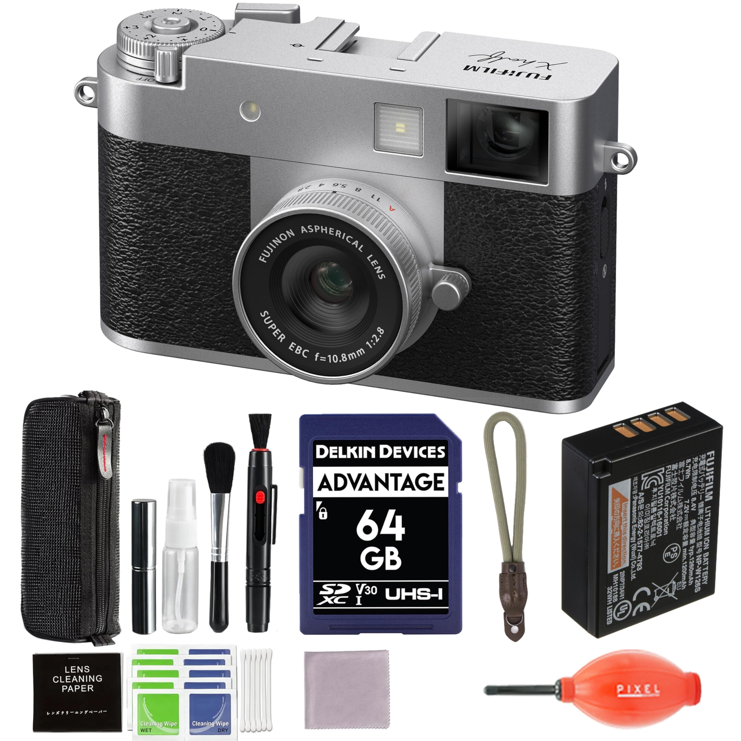 Fujifilm X Half Digital Camera (Charcoal Silver) Bundle with